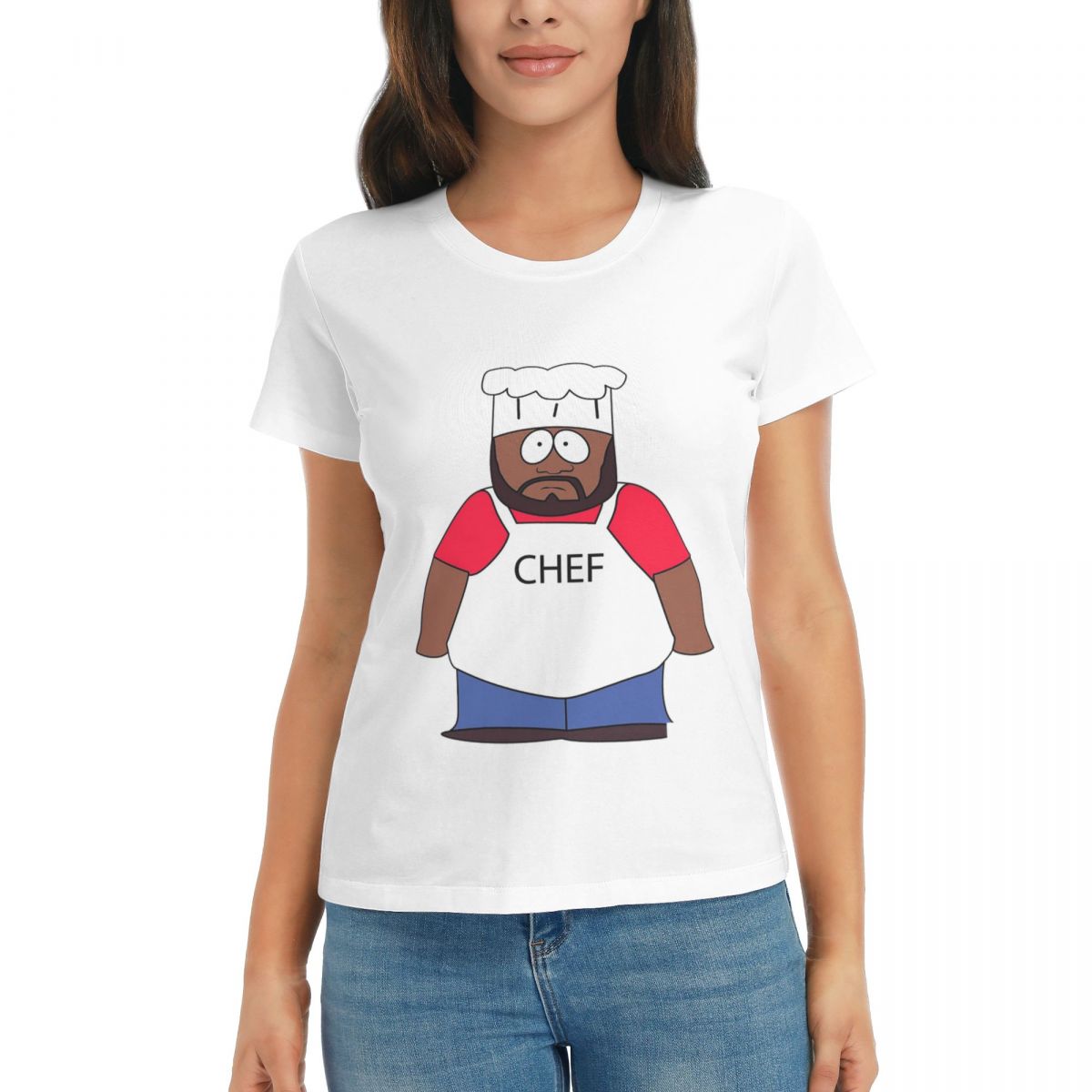

Women TShirt Chef Southpark Summer Short Sleeve Tees Round Neck Cotton T Shirts Clothes Tops Streetwear S