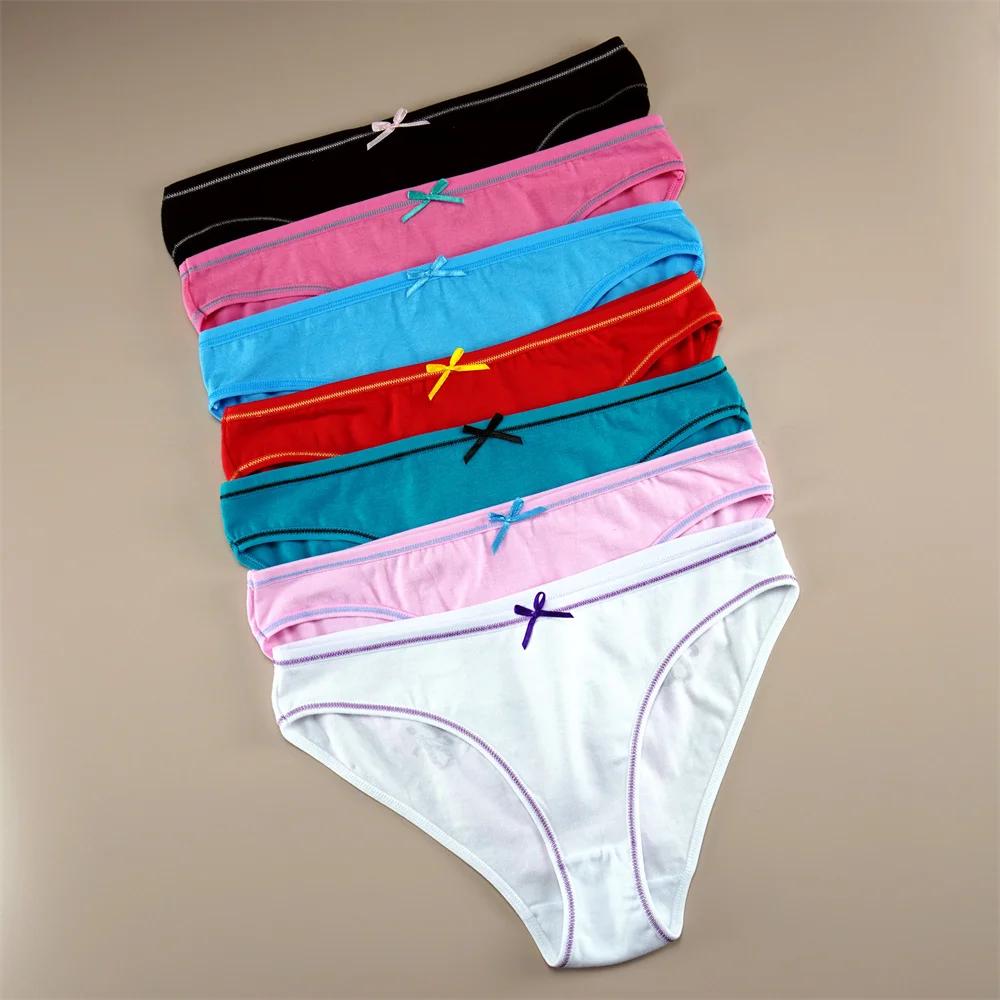 7 Stück/Packung Woche Gedruckte Bikini Unterwäsche Damen Baumwolle Buchstaben Bikini Slips Bequeme Damen Übergröße Slips Dessous S-XXL