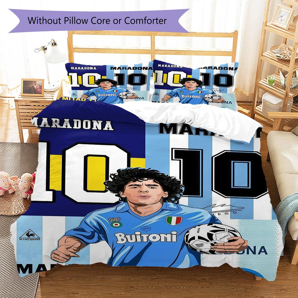 SSC Napoli Pattern Bedding Quilt Set Quilt Cover Pillowcase Home Decoration Birthday Gift (1 * Duvet Cover + 2 * Pillowcase, Without Core)