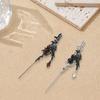 Comfortable Piercing Earrings Rose and Black Crow Stick Clip Earring Alternative Style Accessories Party Wear Jewelry