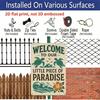 2D Flat 1pc Vintage Coastal Metal Sign Welcome To Our Little Piece of Paradise - Ocean & Turtle Design, Sturdy Aluminium Wall Art for Beach House