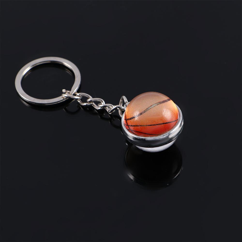 Key Holder Soccer Bag Pendant Glass Ball Keychain Tennis Keychain Basketball Keychain Ball Keyring