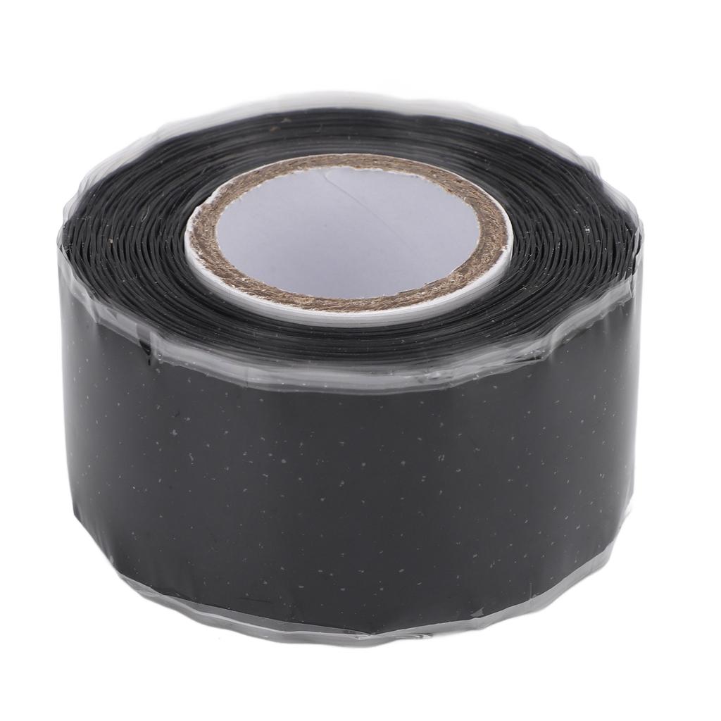 2pcs Self Fusing Tape Non Adhesive 0.98in X 9.84ft Water Proof Black Rubber Leak Proof Sealing Tape for Pipe