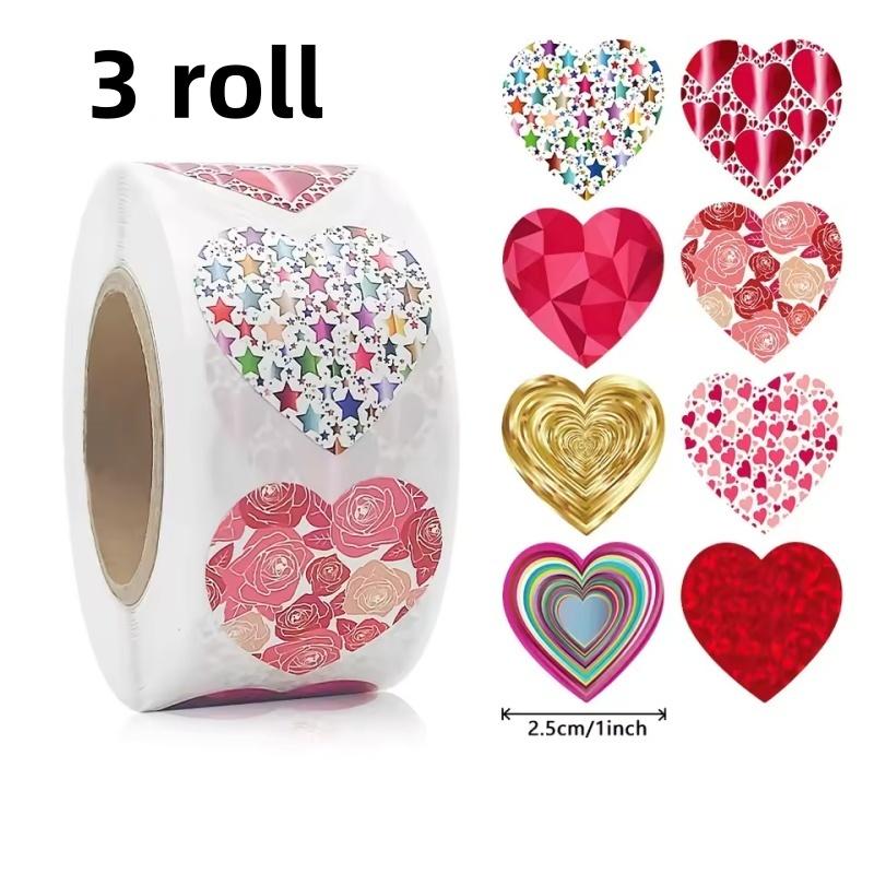 500pcs 1inch Red Heart Stickers for Valentine's Day Baking Packaging Sticker Envelope Seals Love Decorative Stickers