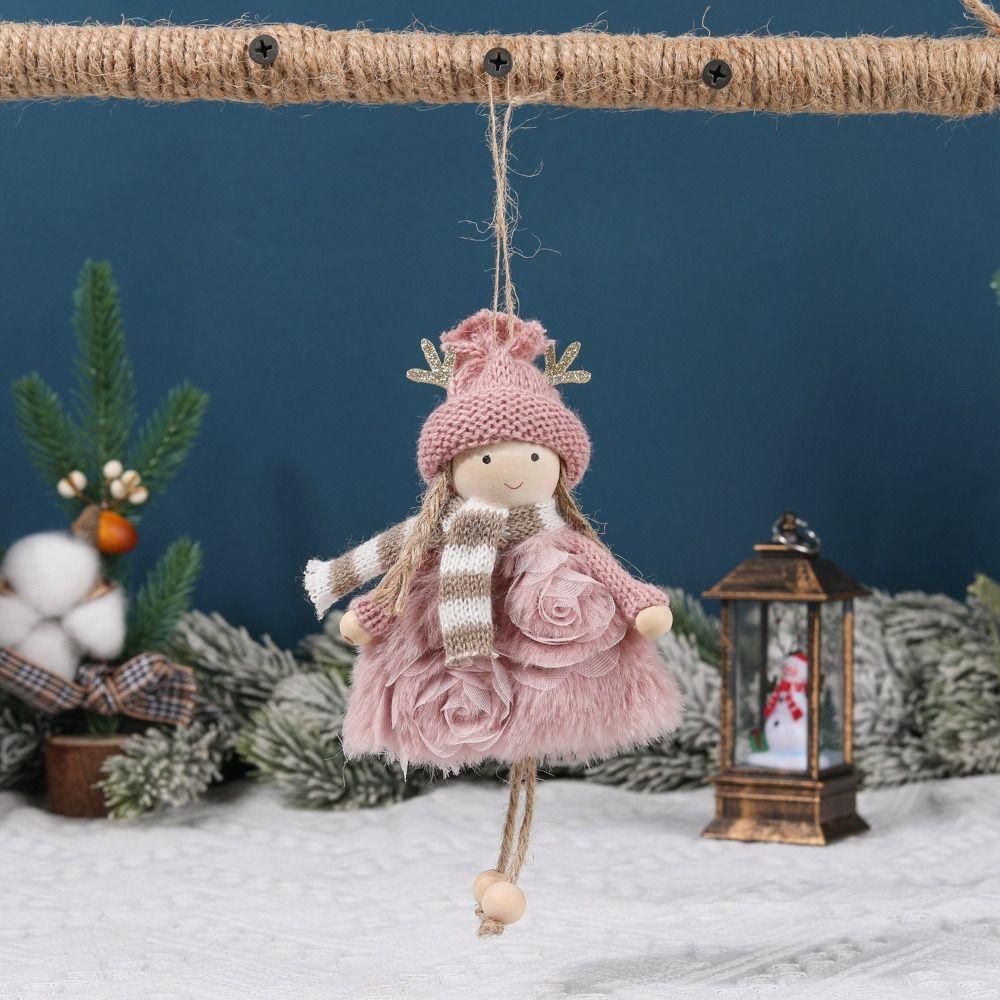 Cute Angel Girl Christmas Angel Old Man Snowman Hanging Toy Drop Ornaments Party Gift Xmas Tree Desktop Adornment
