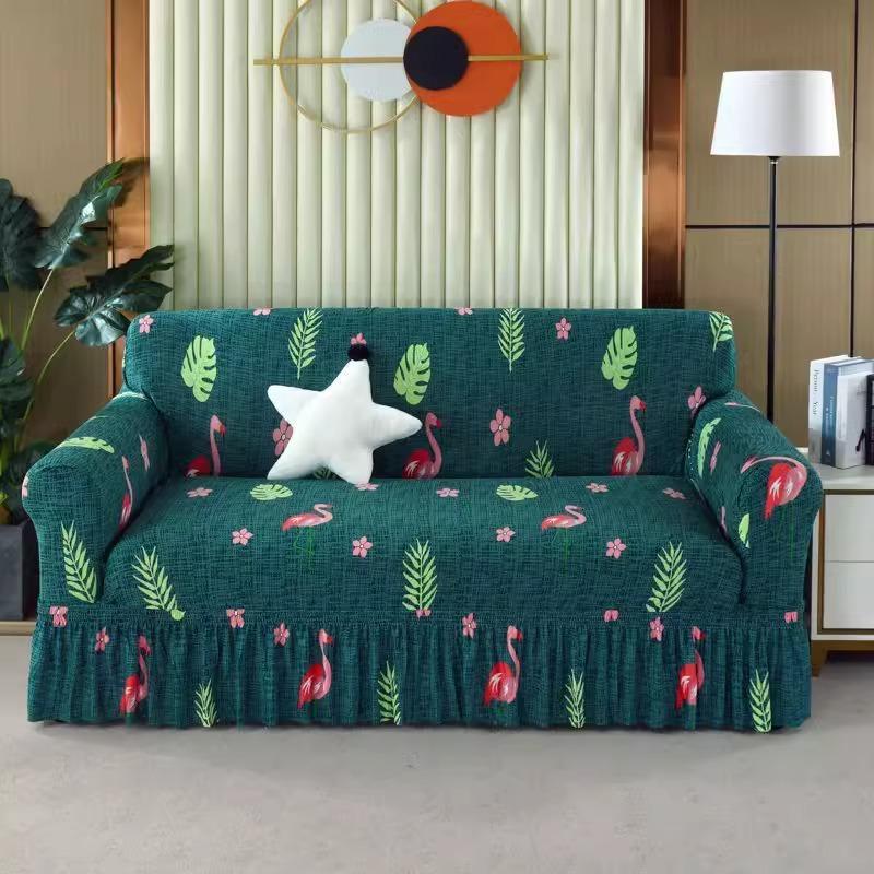 Universal European Style Skirt Sofa Cover  All Season Universal Fabric Summer Sofa Cover  One Piece Sofa Cushion with Sandpaper