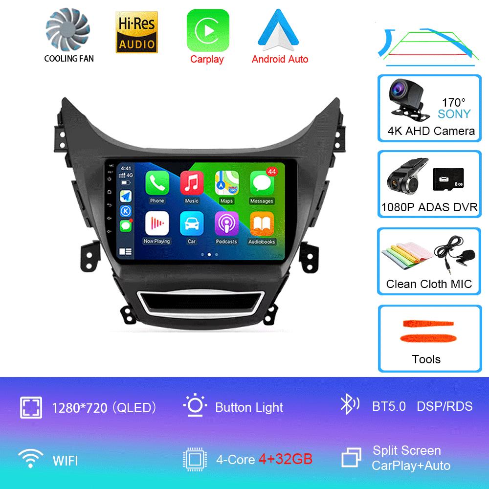For Hyundai Elantra Avente i35 2011 - 2015 Car Radio Android 14 Carplay Auto GPS Navigation Multimedia Player video Stereo 2 DIN