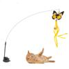 Plastic Sucker Wire Cat Teaser Stick With Suction Cup Cat Playing Teaser Wand Toy  Relieve Boredom
