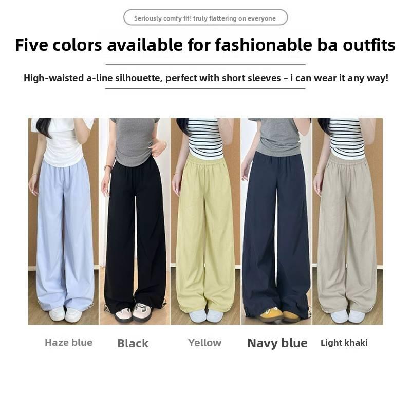 American Style Work Pants For Women With High Waist Loose Fit Breathable Fabric For Casual Daily Wear