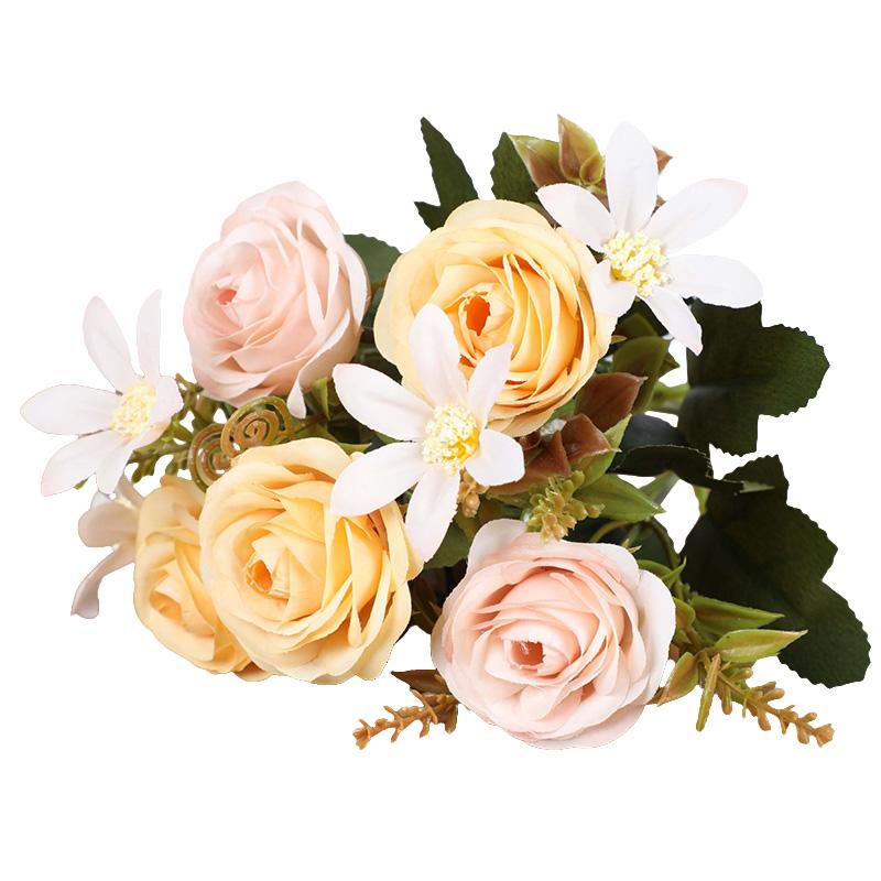 1 ks Plastová narozeninová imitace růže květina Garaden Falešná květinová kytice Domácí dekorativní Hedvábná svatební párty Umělá pivoňka