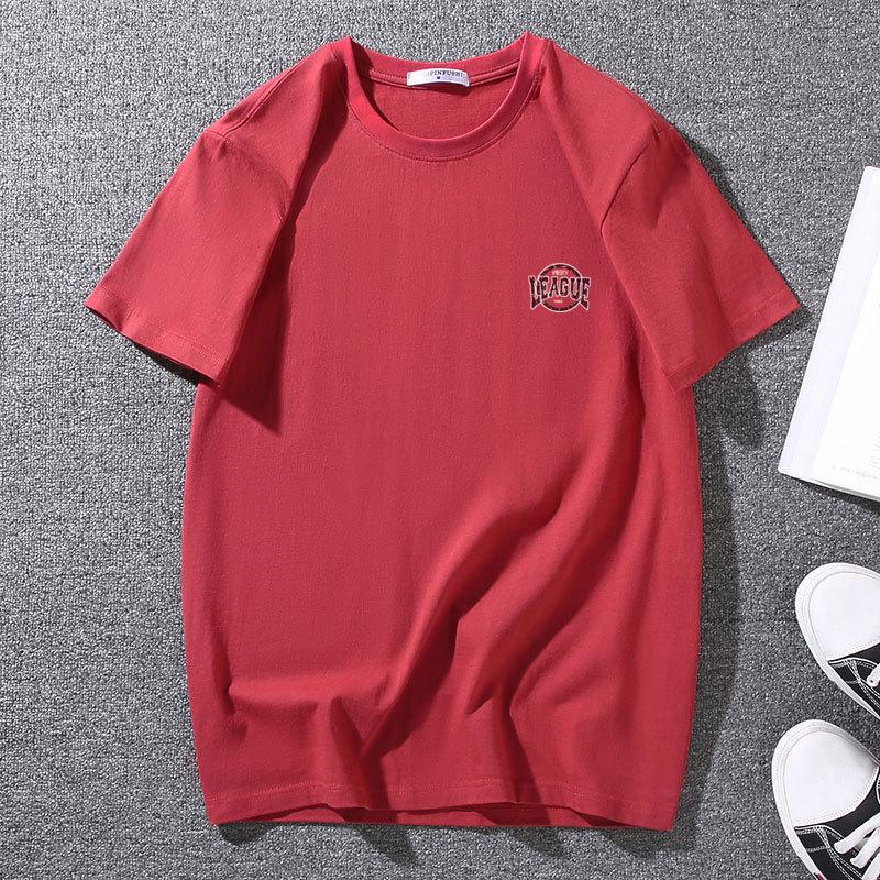 Men's Summer Casual Short Sleeve Men's Pure Cotton Breathable Plus Size T-shirt Men's Loose and Comfortable Round Neck Tee