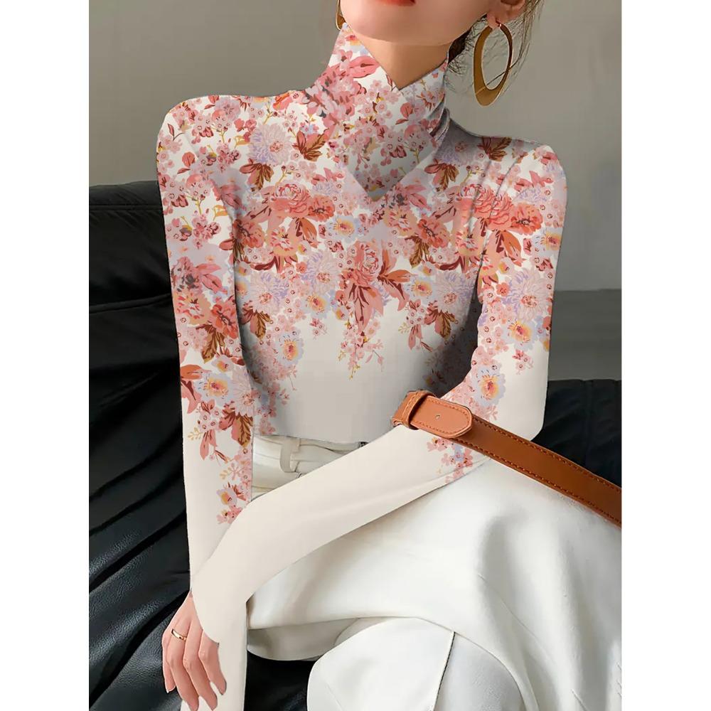 Women's Cheongsam Collar Long-sleeved T-shirt, Suitable for Women, Regular Version, Suitable for All Seasons