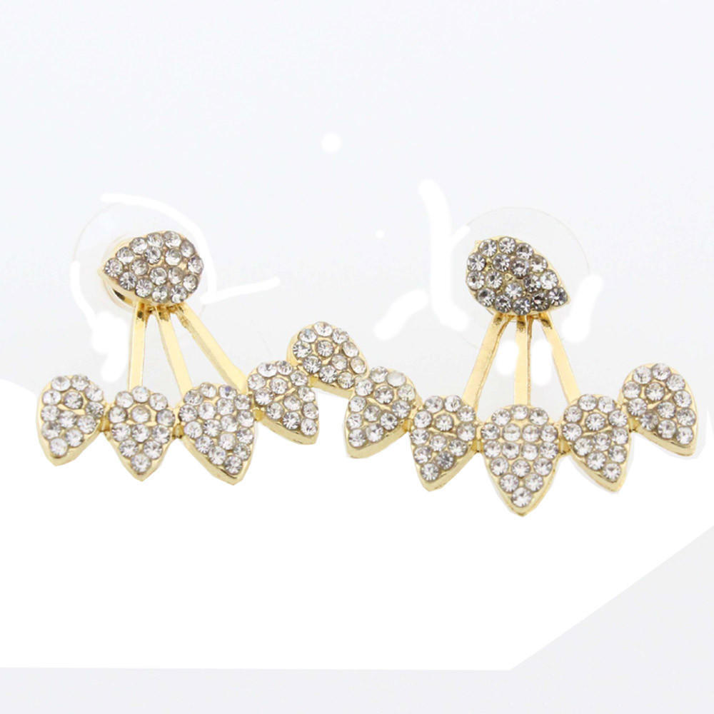 Серьги-капли с кристаллами для женщин, серьги-пусеты золотистого и серебристого цвета