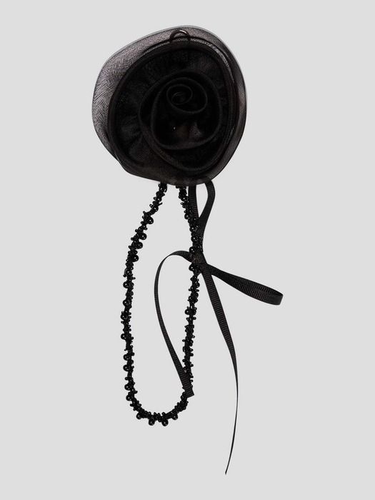 hish hish rose key ring - black