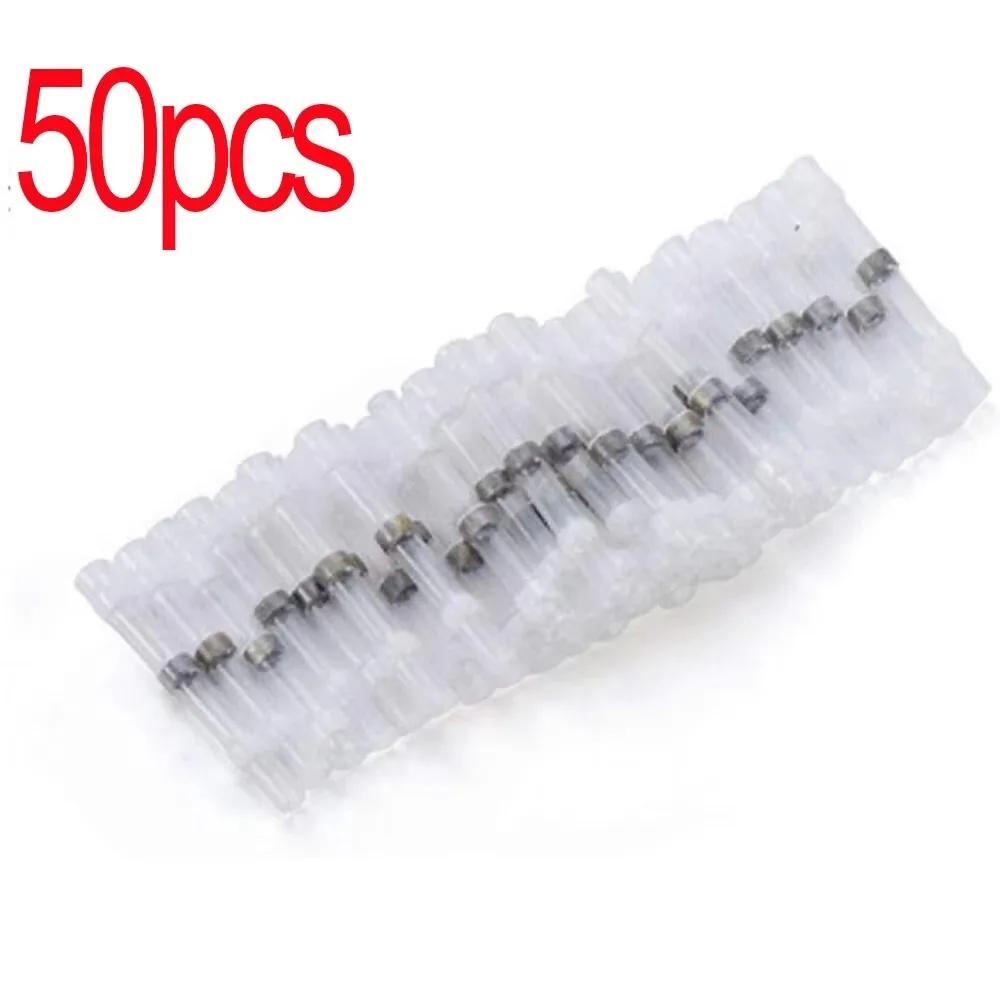

50Pcs Solder Sealed Wire Connectors Heat Shrink Solder Butt Connectors Solder Connector Kit Automotive Marine Insulation