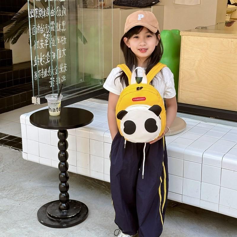 Cute Cartoon Panda Backpack For Kids Adorable Nylon School Bag Breathable