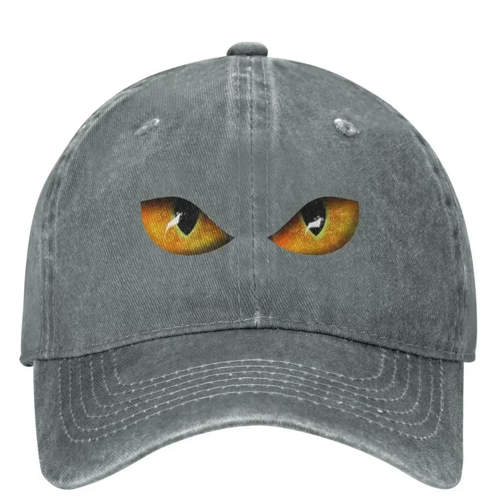 Cat Eyes Halloween Baseball Cap Eyes Streetwear Women Men Trucker Hat Sunshade Hunting Camping Baseball Caps Gift