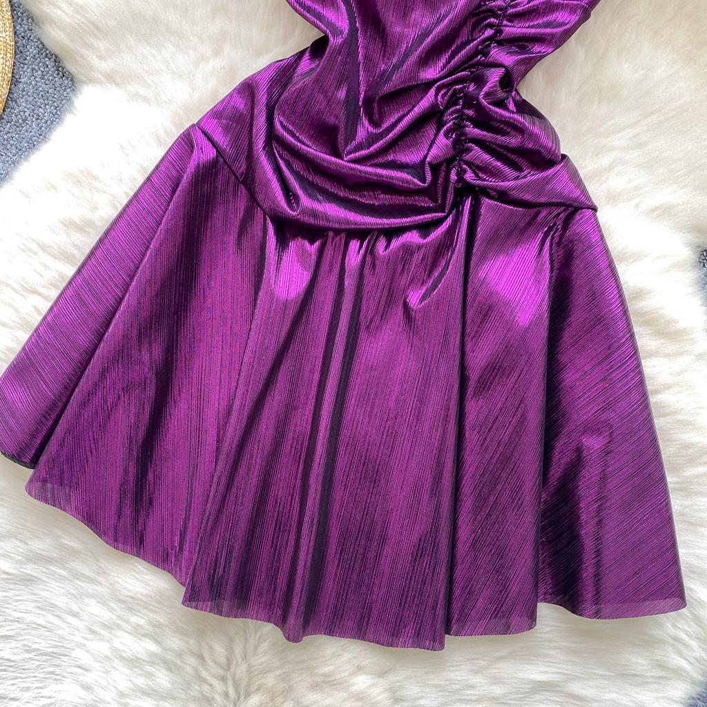 Summer Women V-neck Mini Short Sexy Club Party Fold Dresses