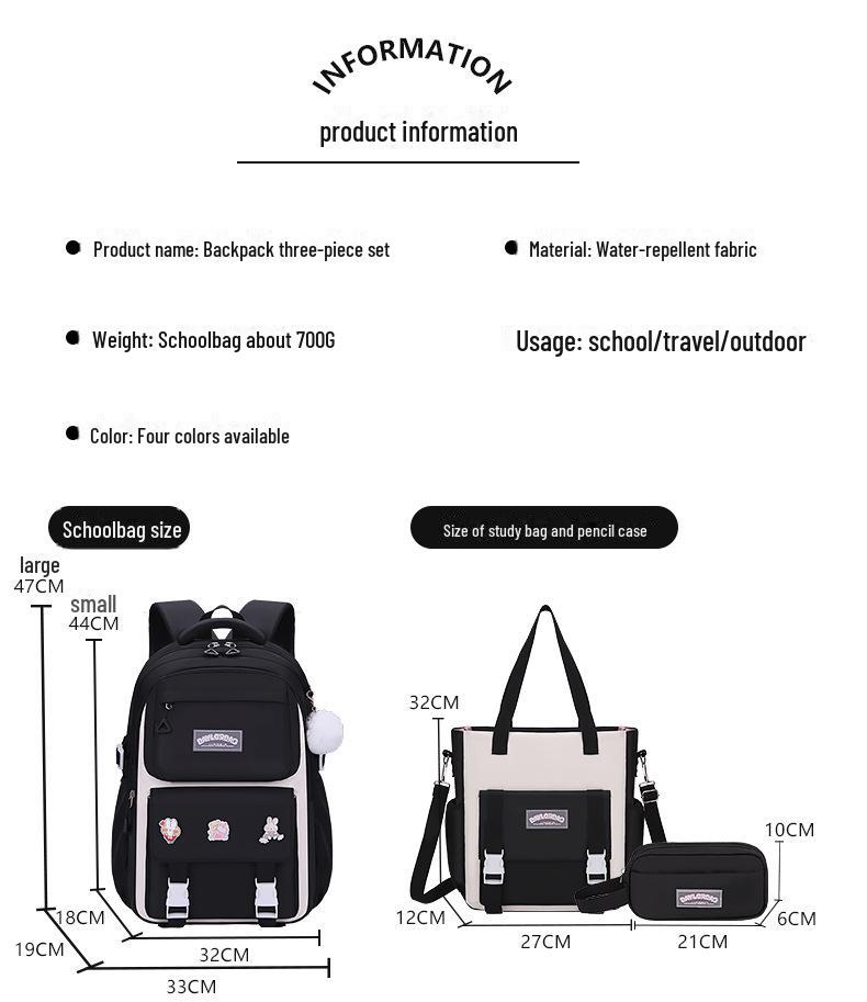 Leichter, wasserdichter Rucksack für Mädchen: Wirbelsäulenschutz, große Kapazität, für Grund- und Mittelschüler, Klassen 3–6.