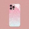 Motif dégradé Ombre de Lumière Cœur d'Amour Peinture Métallique Étui en Verre Pour iPhone 11 12 13 14 15 16 17 Pro Max Plus 16E 17Air Coque
