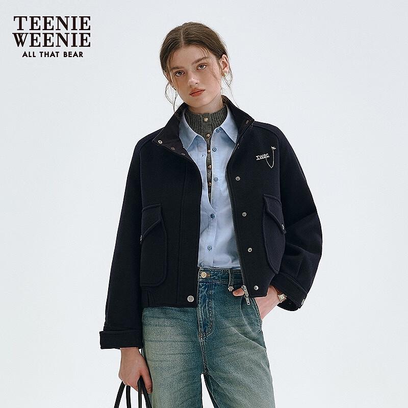 Teenie Weenie Women's Woolen Stand-Up Collar Jacket