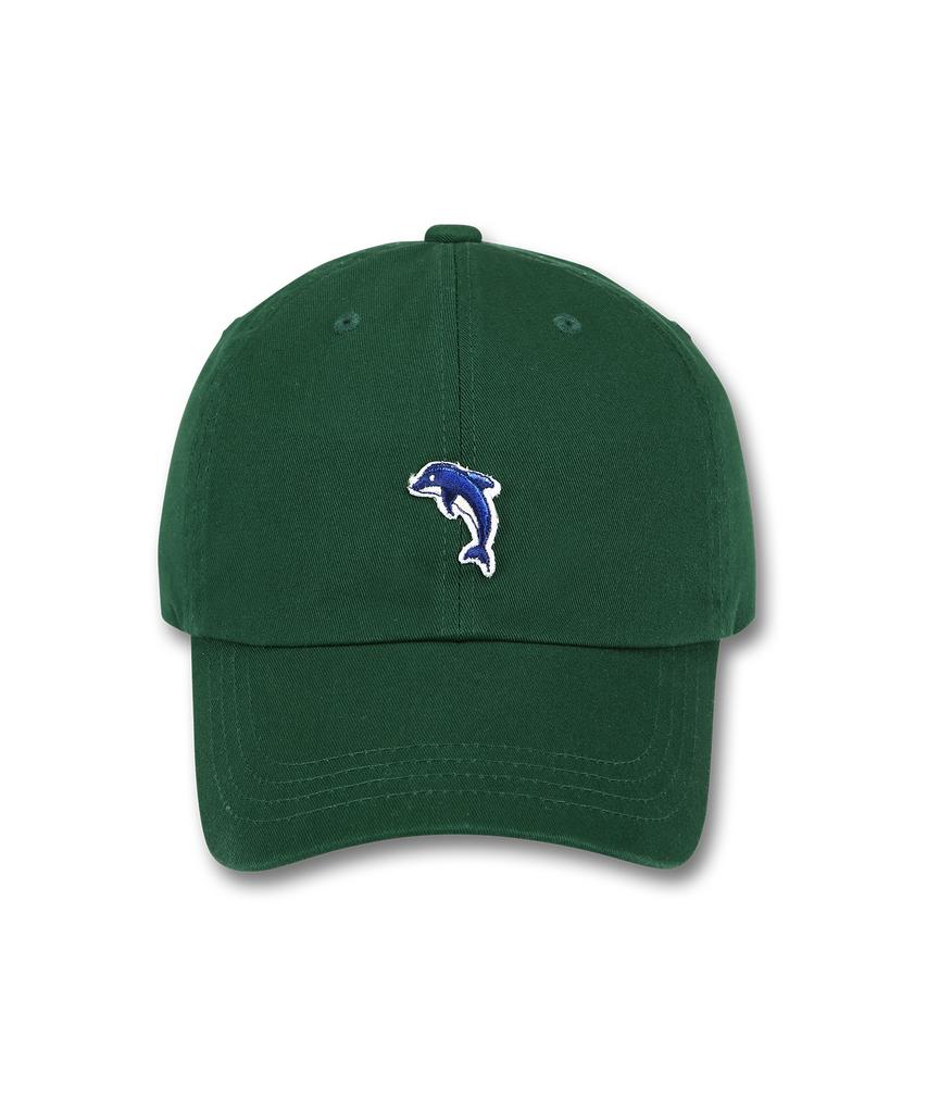 DOLPHIN WAVE APPAREL Dolphin Mini Embroidered Ball Cap Deep Green