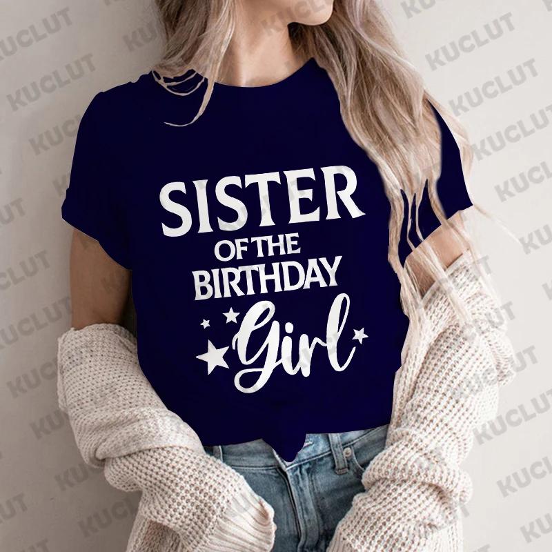 Papa, Mama, Schwester, Bruder des Geburtstagskinds Party-T-Shirt Familie passendes Outfit Harajuku Kleidung Unisex Tops Kurzarm-T-Shirts