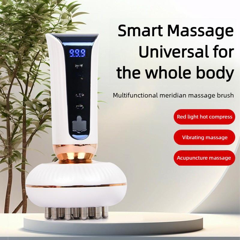 Rechargeable Vibration Heating Massage Brush Intelligent Electric Meridian Brush Multifunctional Abdominal Massager