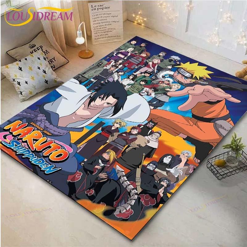 Anime Naruto Printed Floor Mat Living Room Area Rugs Bedroom Bedside Bay Window Carpet