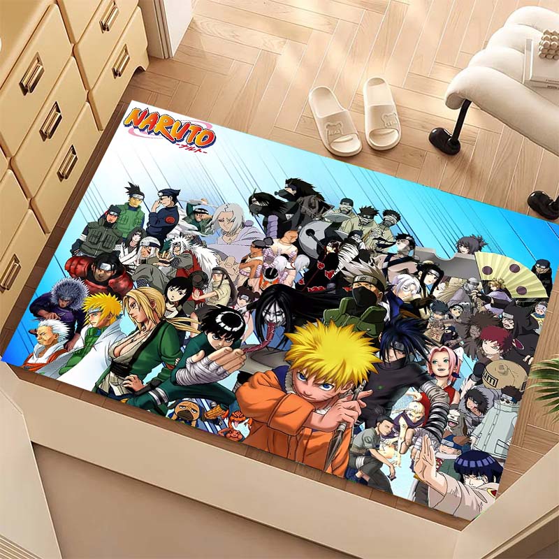 A beautifully designed rug featuring members of the Akatsuki organization from Naruto, suitable for use as a non-slip mat in 003