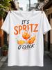Is Spritz Clock Orange Cocktail Glass With Citrus Slices Splashing Fruit And Painterly Happy Hour Unisex All TShirt
