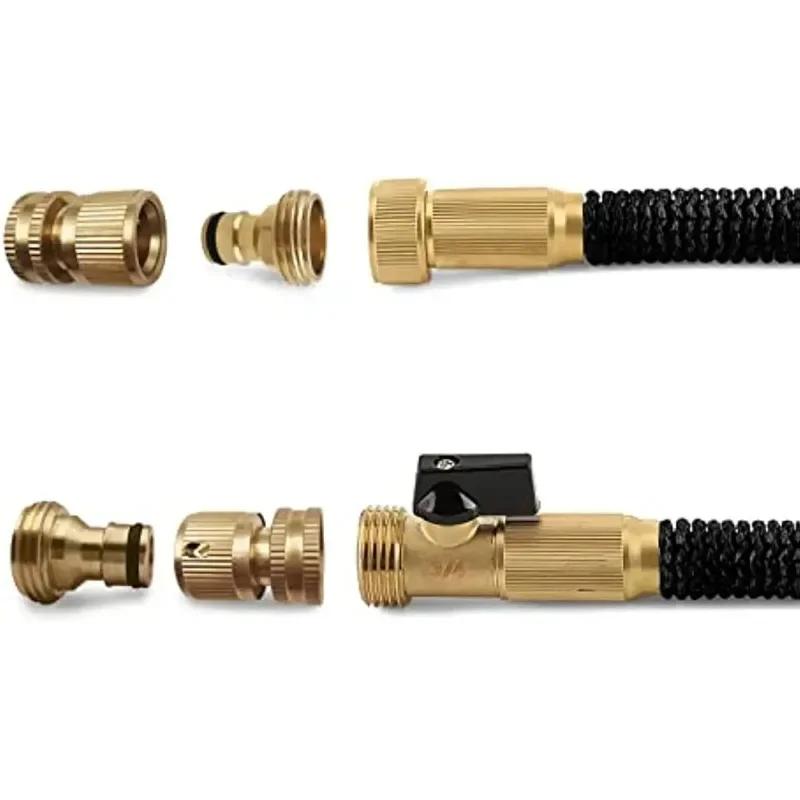 2 Stück Massiv Messing Garten Schlauch Adapter 3/4 Zoll 90 Grad Winkelverbinder und 3/4 Zoll Schlauch Schnellkupplung