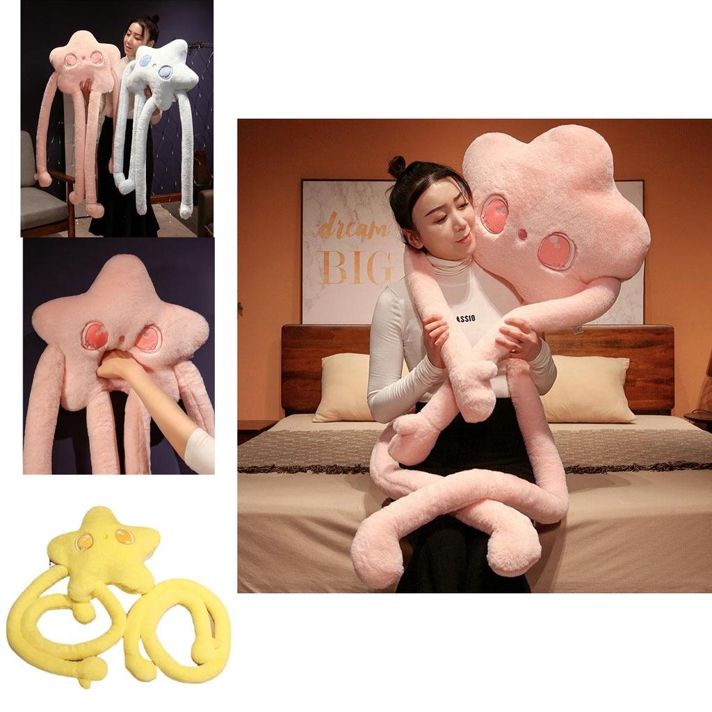Stretchable Flower And Star Plush Pillow For Home And Bed