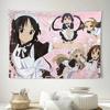 1pc Anime Maid Tapestry Polyester 2D Print KOn Maid Cafe Design Wall Decor for Bedroom Living Room Anime Fan Room Decoration