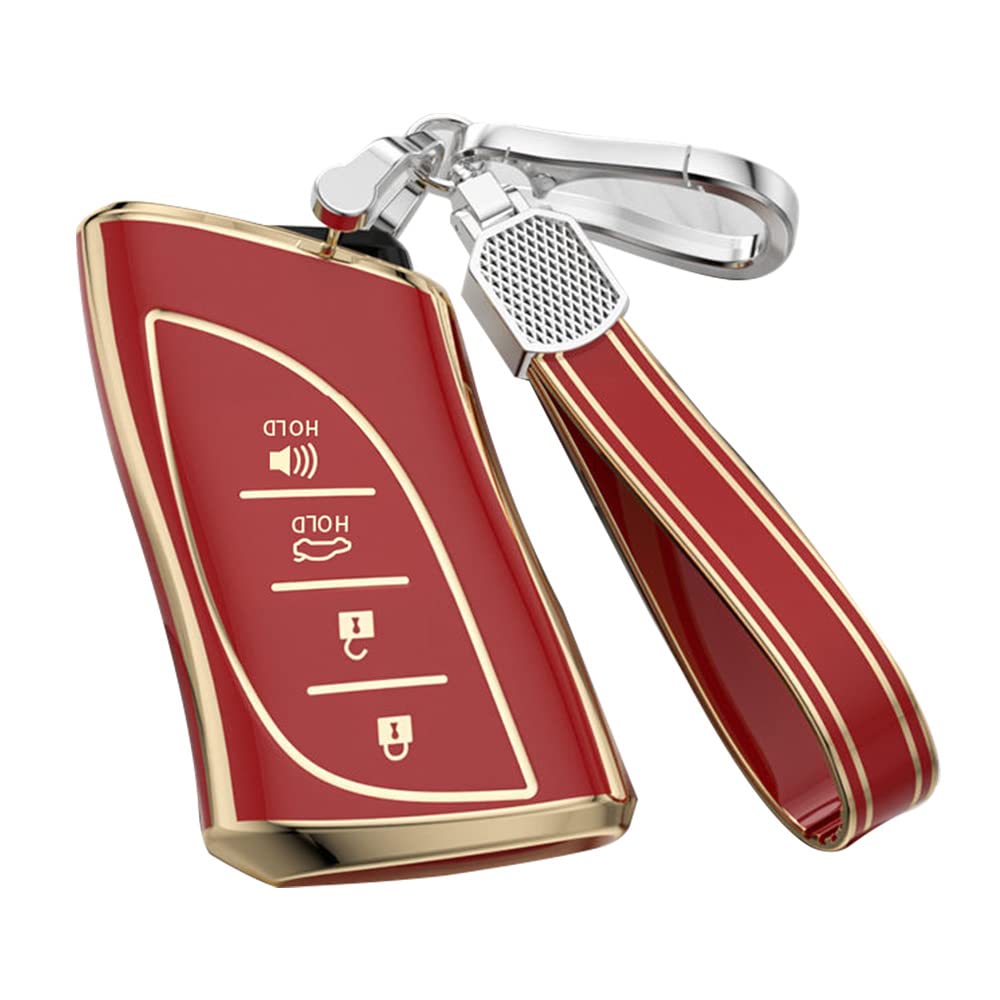 

[KUNIO] Lexus Key Case, Keychain, Lightweight, TPU for Lexus ES300h, ES350, UX UX200, NX красный