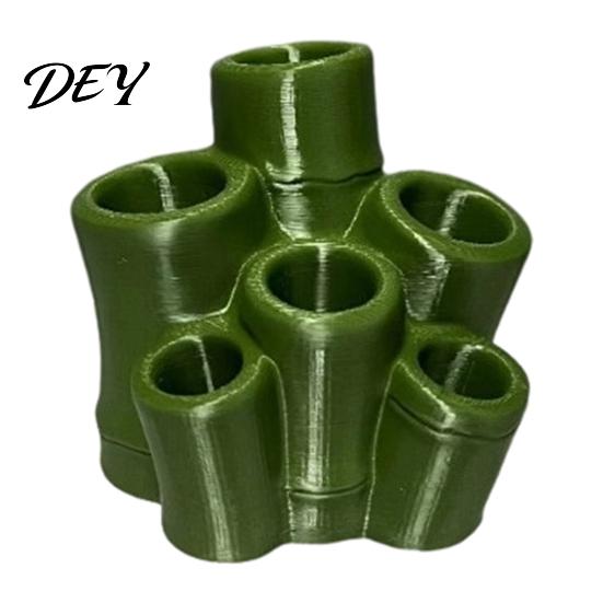 Razor And Makeup Brush Holder Toothbrush Holder, Green Bamboo Shape, 6 Slot Storage Small Bathroom Organizer Organizer, for Countertop Razors