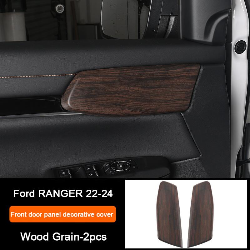 Holzmaserung Innenraum-Überzugsabdeckungen für Ford Ranger Wildtrak T9 2023 2024 Armaturenbrett-Verkleidung Lüftungsdüse Mittelkonsole Schalthebel-Panel-Abdeckung