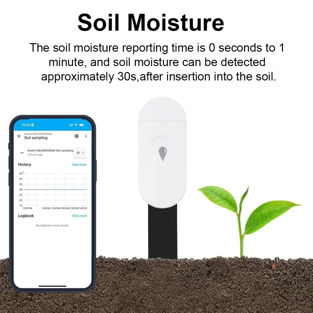 Smart Zigbee Soil Moisture Sensor Detector Temperature Humidity Moisture Real Time Monitor Works with Home Assistant  Z2M