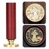 Halloween Seal Cylindrical Red Handle (handle + Brass Seal Head) Fire Lacquer Seal Set Handle Copper Head