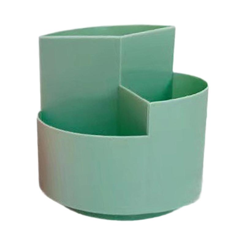 360 Degree Rotating Desktop Organizer Multi Functional Plastic Storage Box With Partition Design For Work and Study