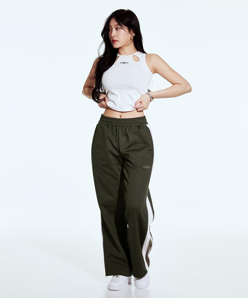 BORN TO WIN Cut-Out Tank Top [Ivory]