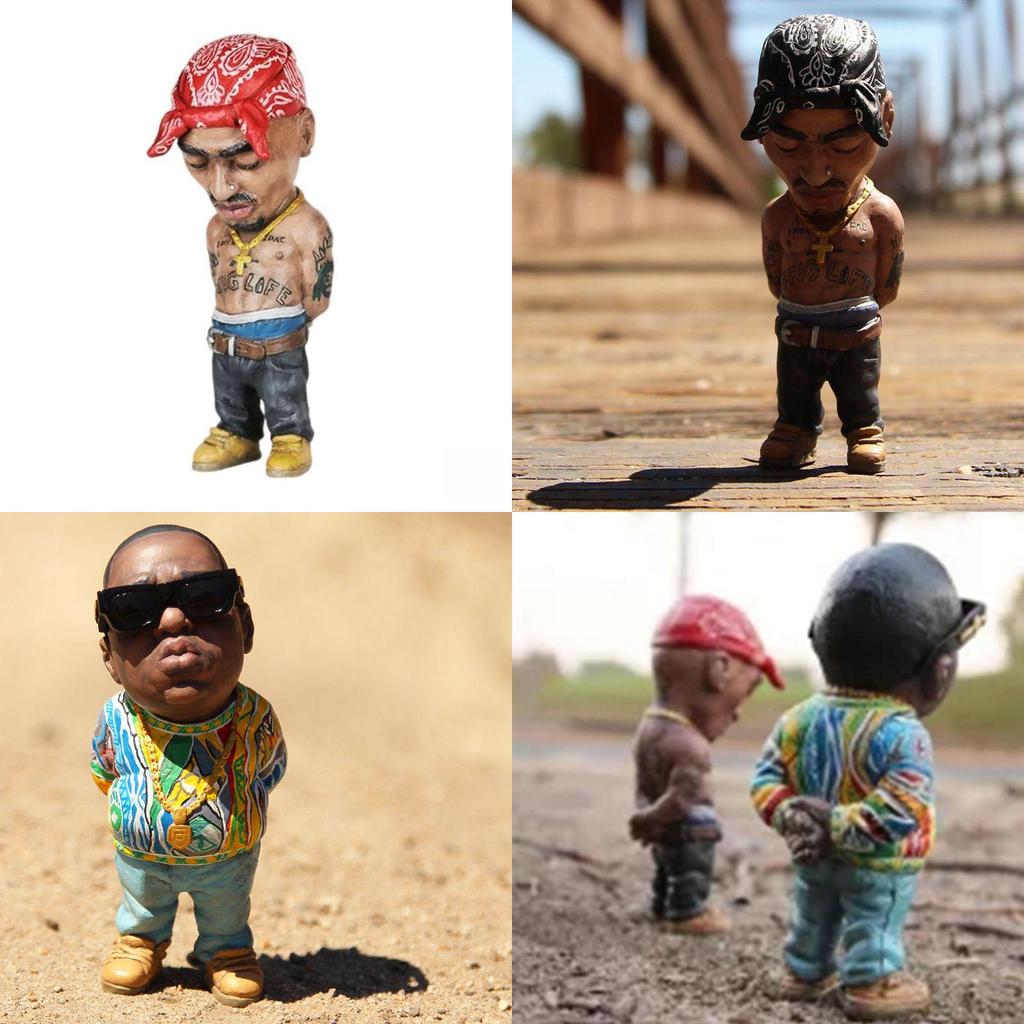 Handcrafted Resin Figure Statue Ornament Of 2pac Shakur And B.i.g.