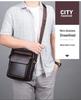 Men's Soft Leather Crossbody Shoulder Bag Briefcase Backpack, Horizontal Style