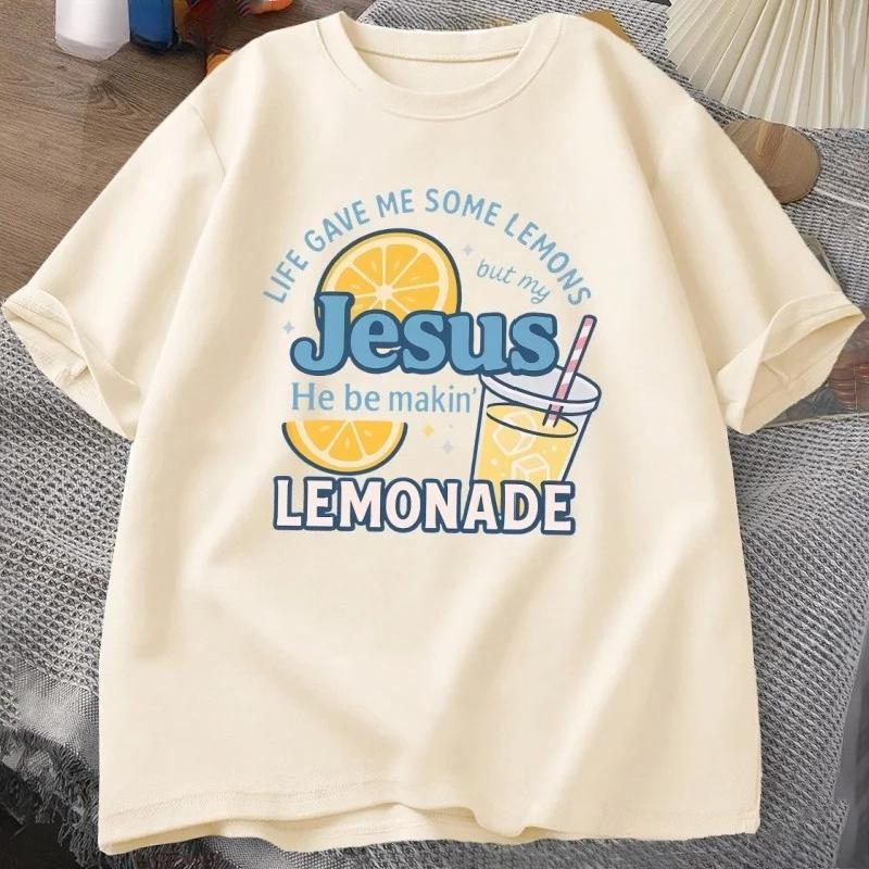 

Life Has Given Me Some Lemons But My Jesus Lemonade Tshirt Son of God Faith Christian Bible Verse Unisex Tshirt Clothing 4XL