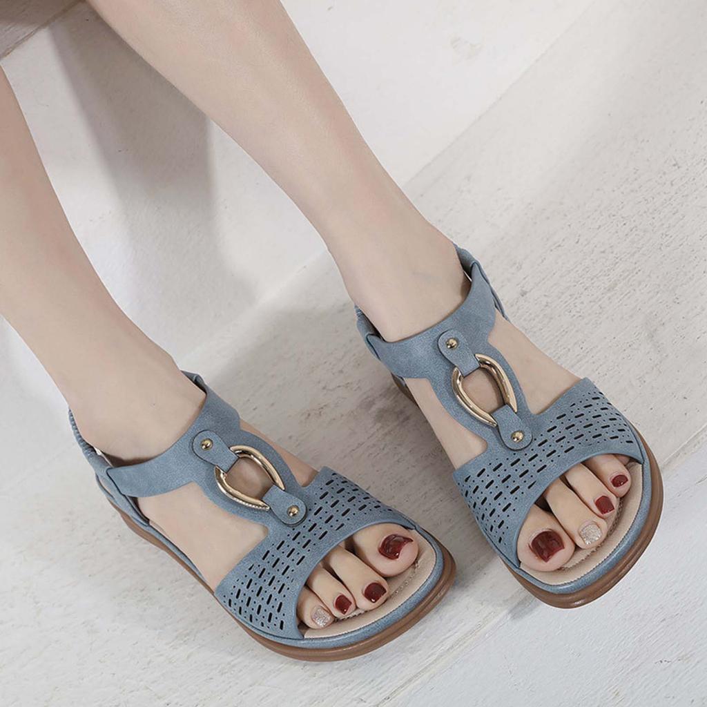 Summer Flat Sandals For Women Dressy Comfortable Sandal Womens Open Toe Ankle Strap Walking Shoes Holiday Wear Chalas Mujer