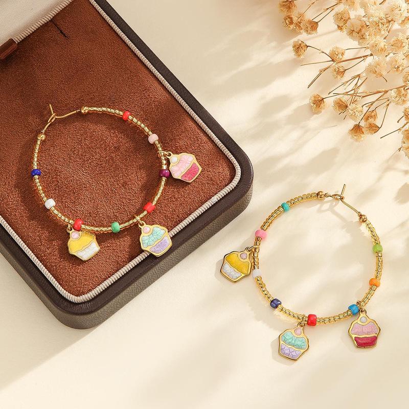 Colorful Starfish Pendant Ear Hoops: Sweet, Lovely Fashion Design