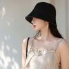 Temperament Knitted Bucket Hat Breathable Woven Fisherman Hat Fashion Sunshade Basin Cap  Daily