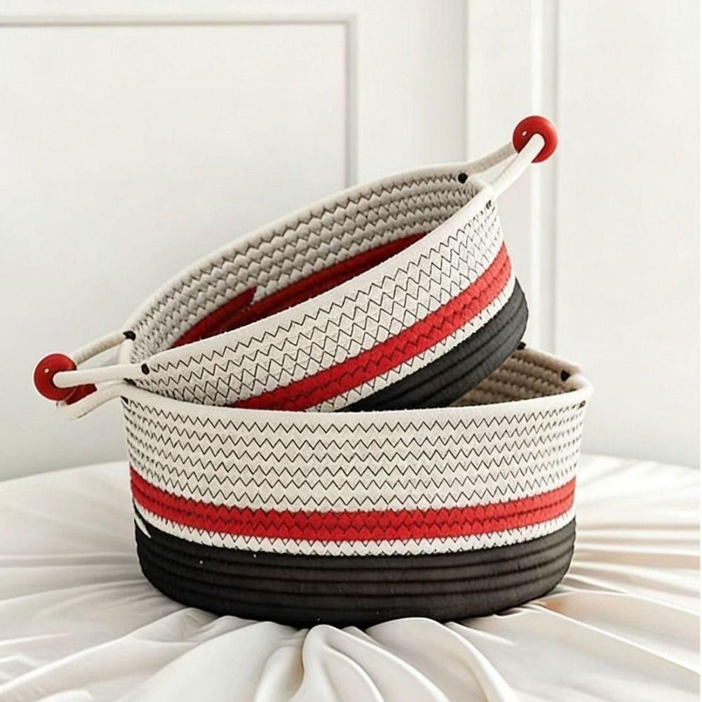 Large Capacity Cotton Rope Storage Box Handmade Desktop Organizer  Living Room