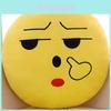 Charming 13" Yellow Round Emoji Pillow With Cute Fun Design And Soft Plush Material