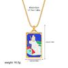 New Design Colorful Enamel Tarot Cards Pendant Necklaces  18K Gold Plated Sun Star Moon Box Chain Choker Jewelry for Women